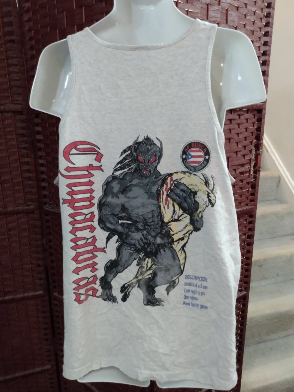 Vintage 90s Chupacabra Graphic Tank Top Shirt XL Monster